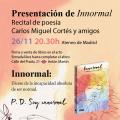 Presentación de “Innormal”. Recital de poesía de Carlos Miguel Cortés y amigos