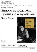 Conferencia "Simone de Beauvoir, pionera con el segundo sexo", a cargo de Mayte Cuesta