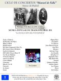 Ciclo de conciertos "Manuel de Falla". Música Popular de Tradición Oral (III): "La Evolución del Pop Español", a cargo del Sr. Cordero (voz y guitarra)