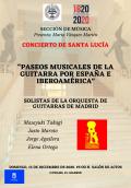 Concierto de Santa Lucía. Paseos musicales de la guitarra por España e Iberoamérica (1850-2000), a cargo de solistas de la Orquesta de Guitarras de Madrid. (Dir. Masayuki Takagi)