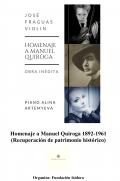 Homenaje al compositor Manuel Quiroga: José Fraguas, violín y Alina Artemyeva, piano