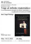 Presentación de libro Viaje al infinito matemático. Un revolucionario concepto de infinito matemático y su aplicación al teorema de Gödel, de José Ángel Paniego