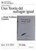 Presentación del libro "Una teoría del sufgragio igual" de Jorge Urdánoz Ganuza