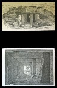 Cueva de Menga en Antequera, dos dibujos de Adrien de Martillet